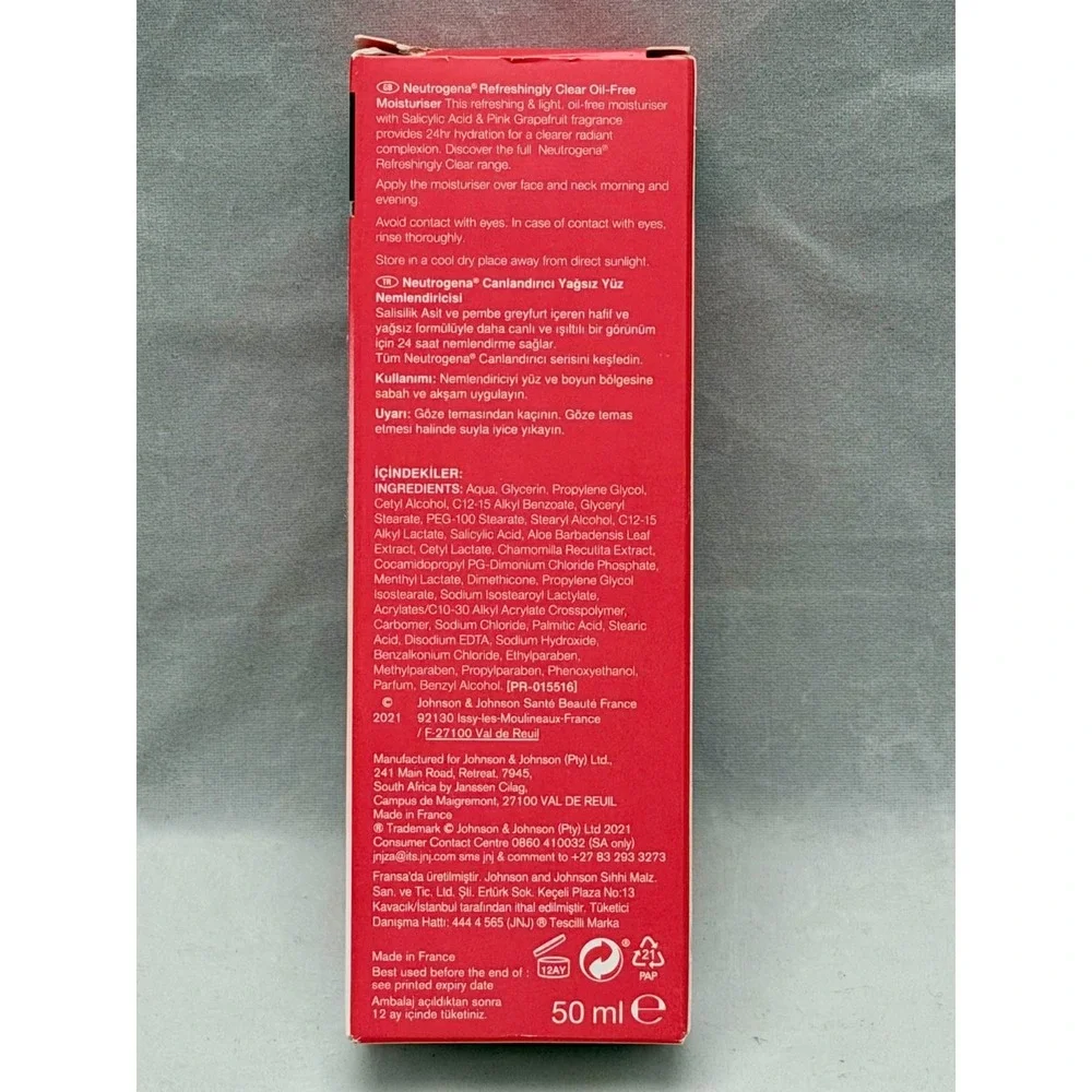 Neutrogena Refreshingly Clear Oil-Free Moisturiser Blemish‎ Prone Skin